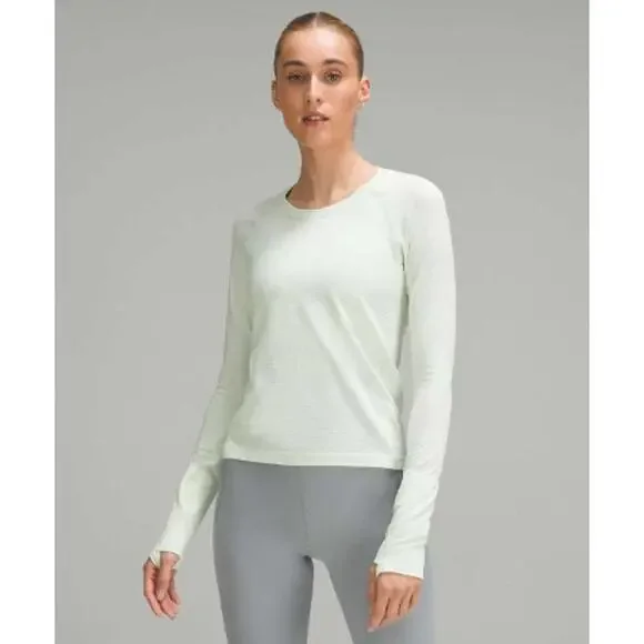 EUC Lululemon Swiftly Tech Long-Sleeve Shirt 2.0 Race Length Kohlrabi Green Sz 8 - Picture 1 of 6